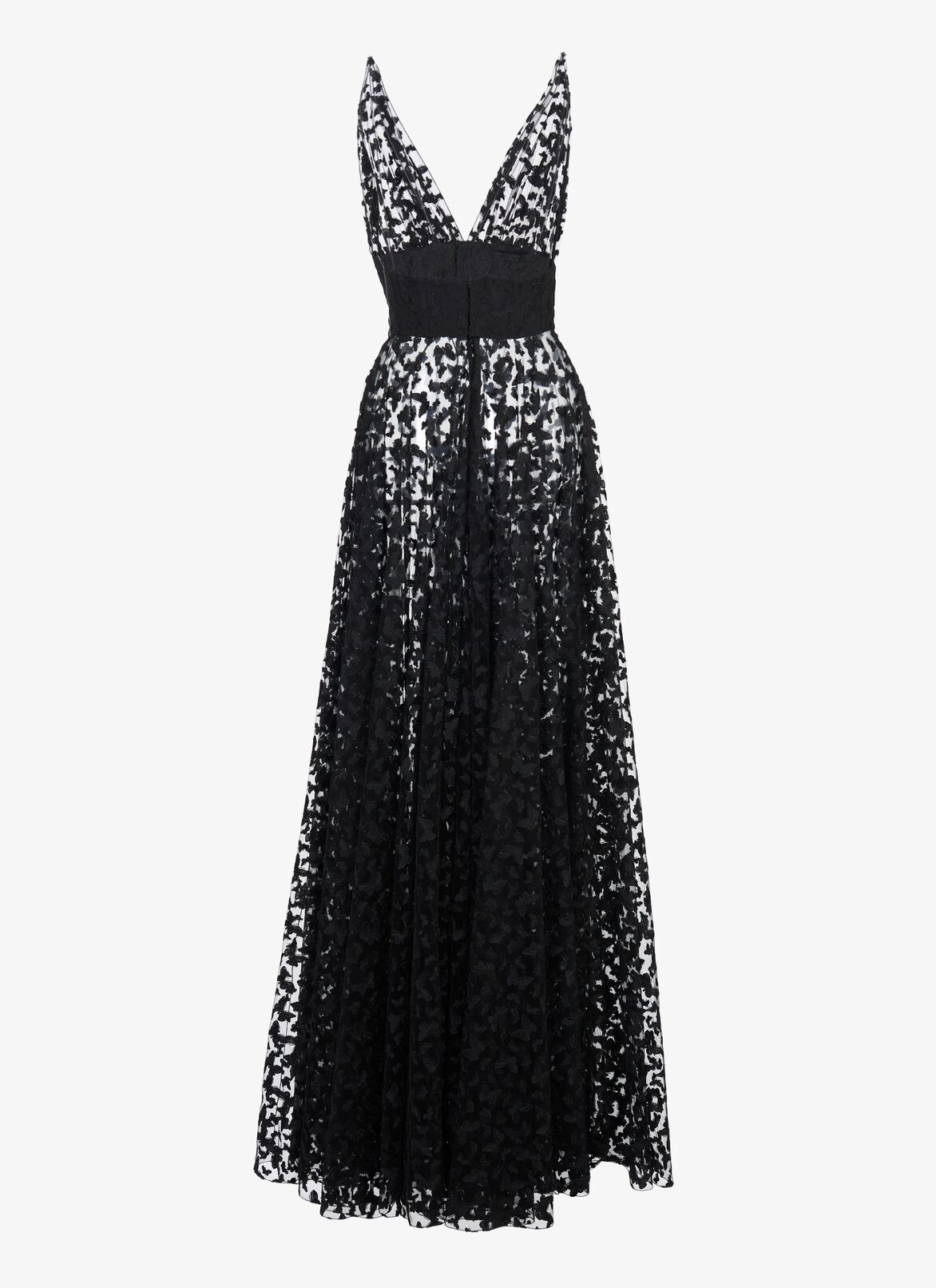 Embroidered Tulle Butterfly Dress ALAÏA BLACK/BLACK EMBROIDERED TULLE BUTTERFLY DRESS